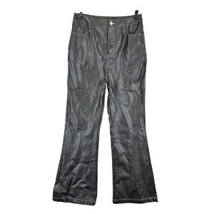 Le Lis Billie Faux Leather Flare Leg Pants Contrast Stitch Womens M NWT Trendy